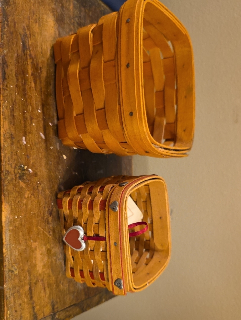 2 Vintage Longaberger Handmade Baskets